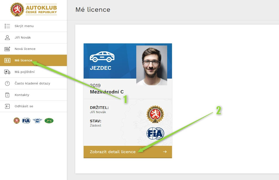 Mé licence - žádost