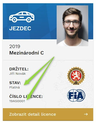 Mé licence - platná licence