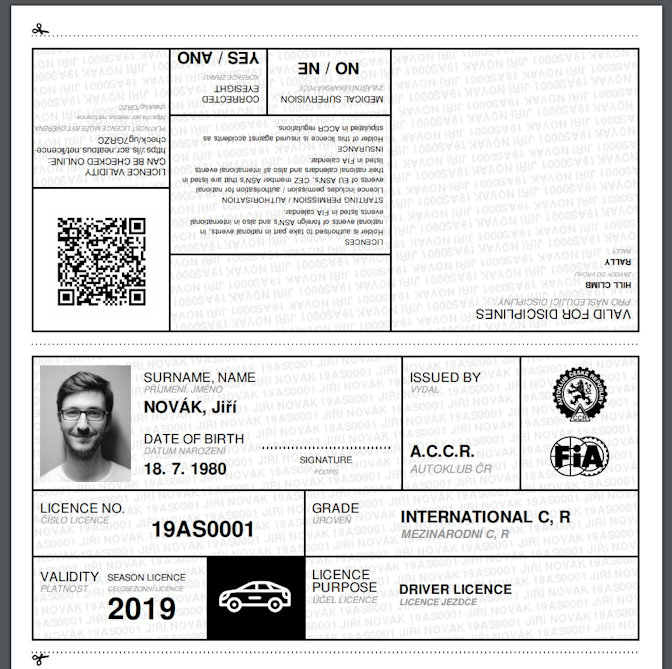 PDF licence - ukázka