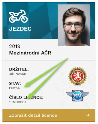 Mé licence - platná licence