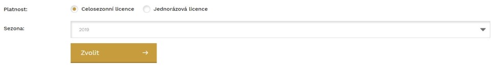 Volba platnosti licence